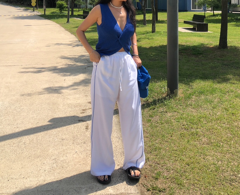 PAIRING直郵韓國代購女裝新品真品休閑熱賣時尚吊帶背心亞麻PAIRING吊帶/背心