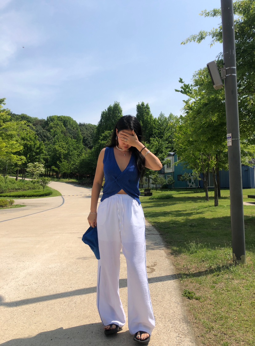 PAIRING直郵韓國代購女裝新品真品休閑熱賣時尚吊帶背心亞麻PAIRING吊帶/背心