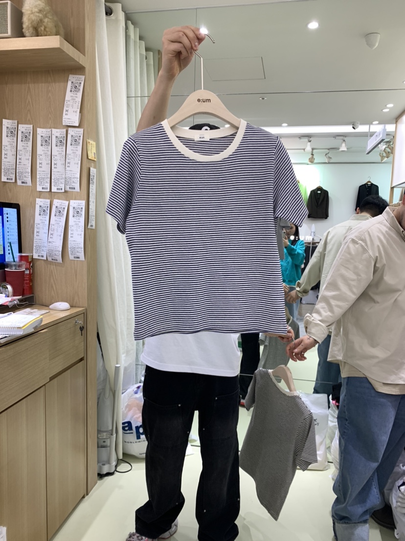 eum韓國直郵女裝新品真品人氣職業24春夏熱賣時尚休閑T恤EUMT恤圖色3