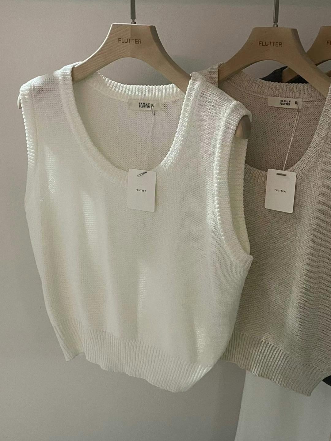 FLUTTER韓國直郵東大門代購女裝新品休閑24春夏推薦時尚馬甲FLUTTER/INOUF馬甲圖色1