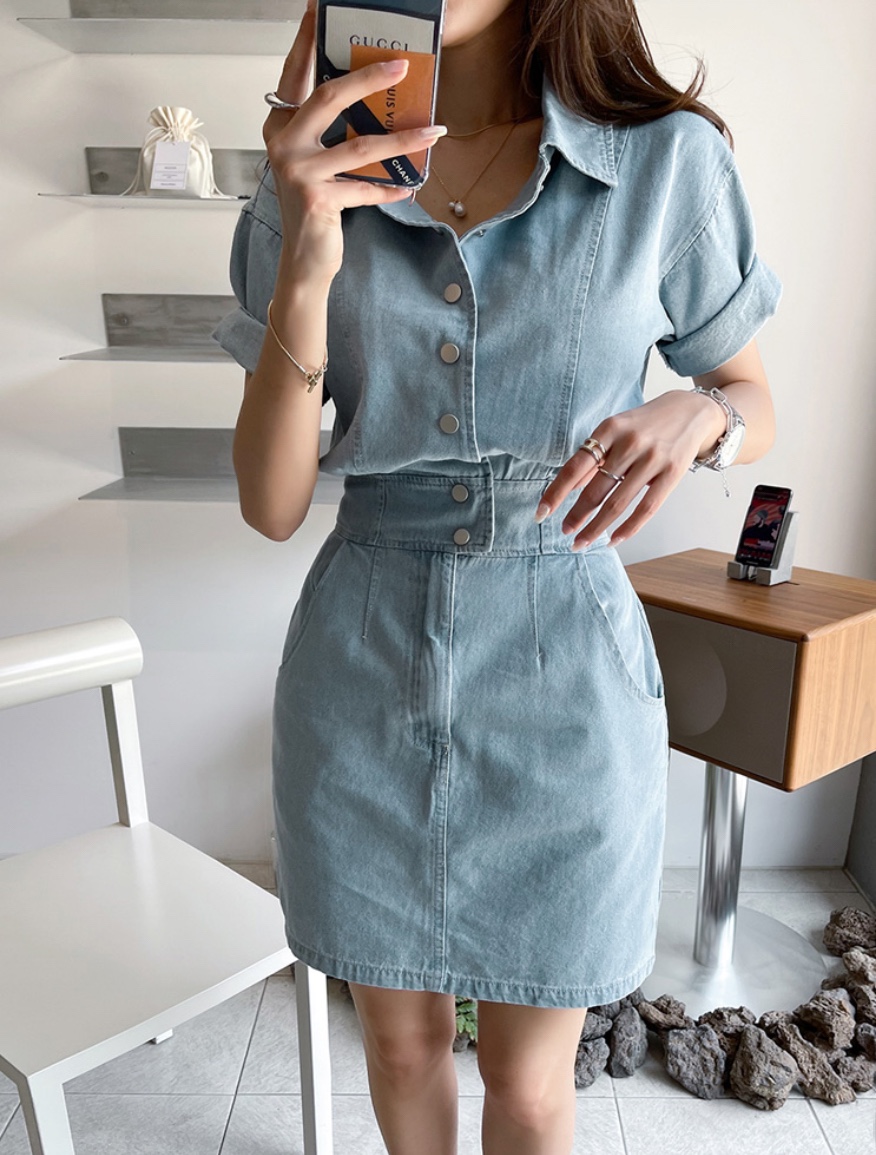 LEA/ASHER-J直郵韓國代購女裝新品24春夏時尚休閑連衣裙이향連衣裙