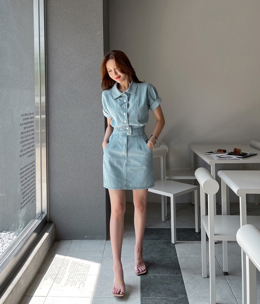 LEA/ASHER-J直郵韓國代購女裝新品24春夏時尚休閑連衣裙이향連衣裙