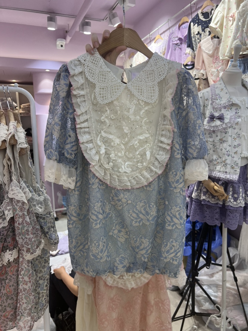 MS韓國直郵東大門實拍女裝新品24春夏熱賣休閑襯衫蕾絲衫MS襯衫/蕾絲衫圖色1