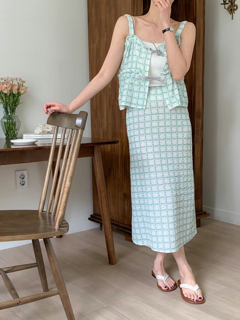 STYLE LOUNGE韓國直郵女裝新品人氣24春夏休閑時尚套裝格紋STYLE LOUNGE套裝