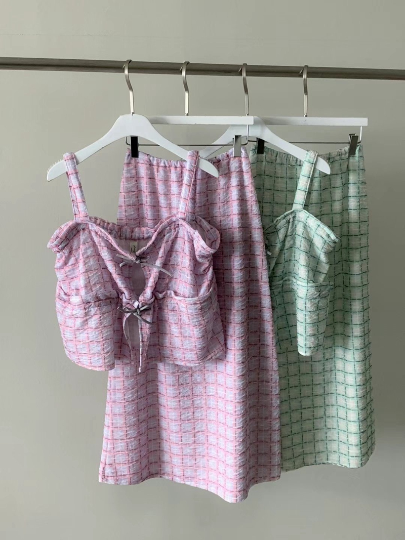 STYLE LOUNGE韓國直郵女裝新品人氣24春夏休閑時尚套裝格紋STYLE LOUNGE套裝