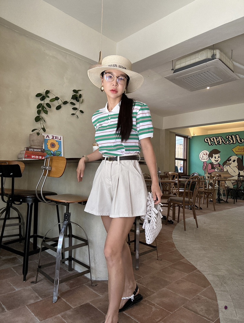 ELFIN韓國直郵東大門實拍女裝新品熱賣真品人氣24春夏T恤TOPDRESSINGT恤