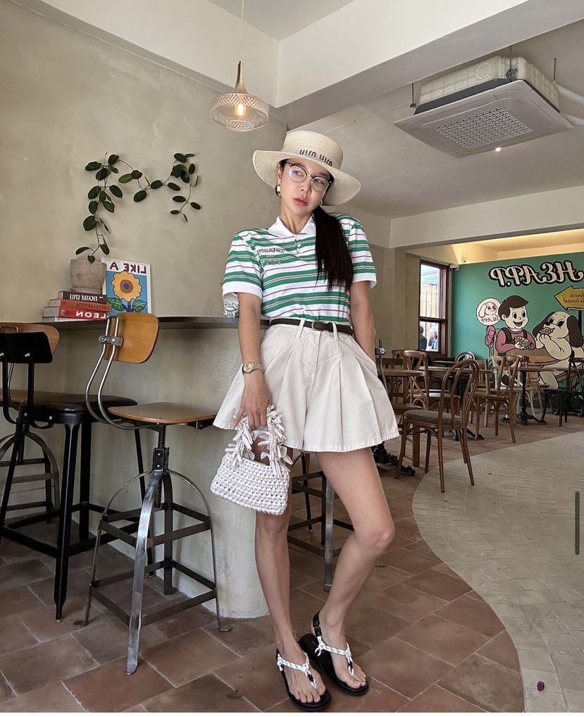 ELFIN韓國直郵東大門實拍女裝新品熱賣真品人氣24春夏T恤TOPDRESSINGT恤
