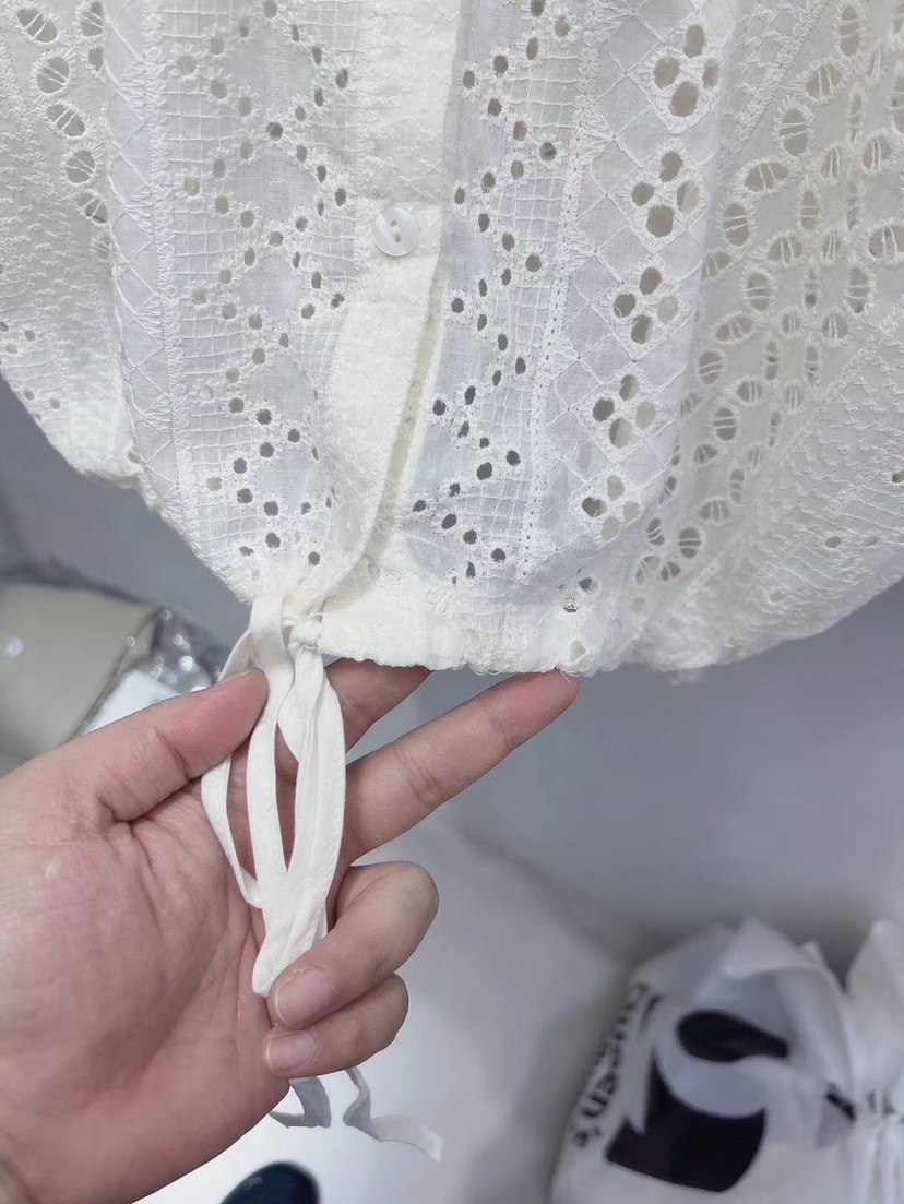 LULULALLA直郵韓國代購女裝新品休閑24春夏時尚襯衫蕾絲衫LULULALLA襯衫/蕾絲衫