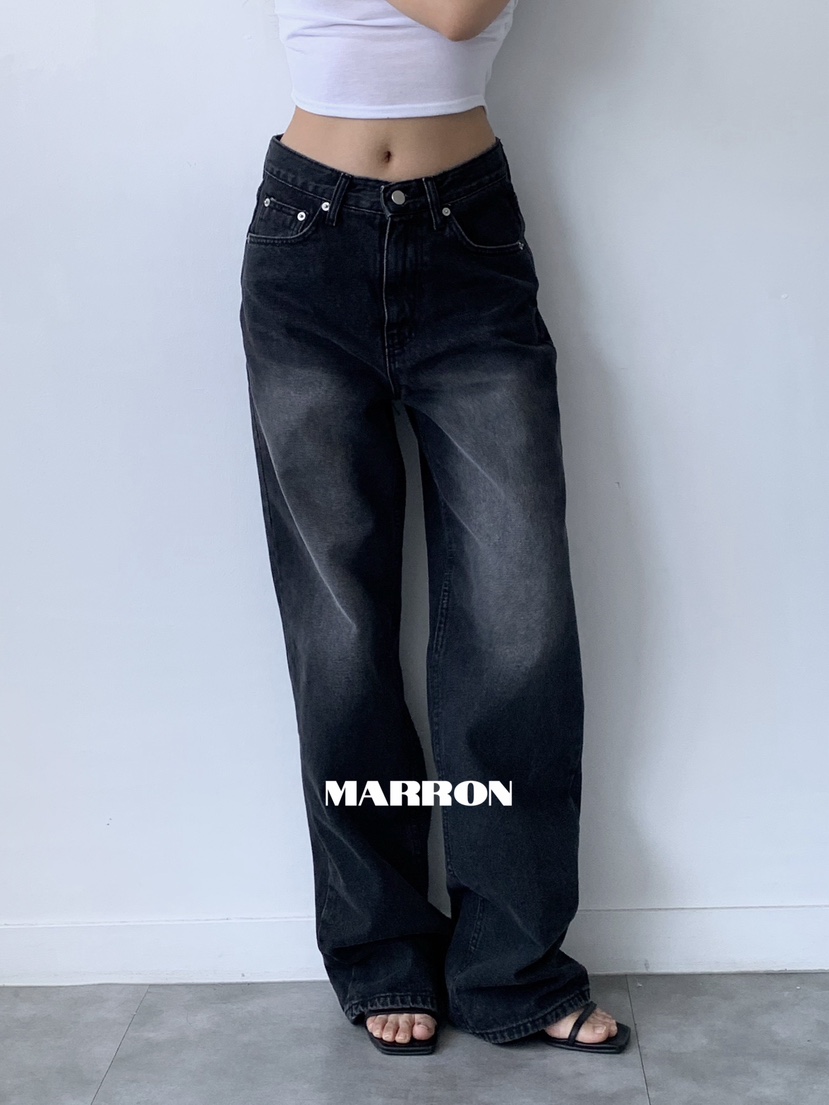 MARRON直郵韓國代購女裝新品熱賣真品時尚人氣24春夏牛仔褲PIN-UP牛仔褲
