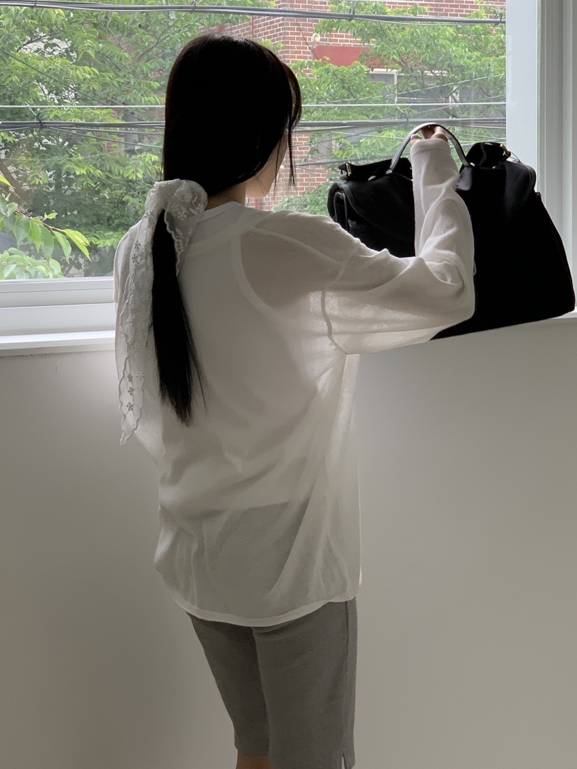 US韓國直郵東大門實拍女裝新品時尚熱賣24春夏針織衫亞麻US針織衫