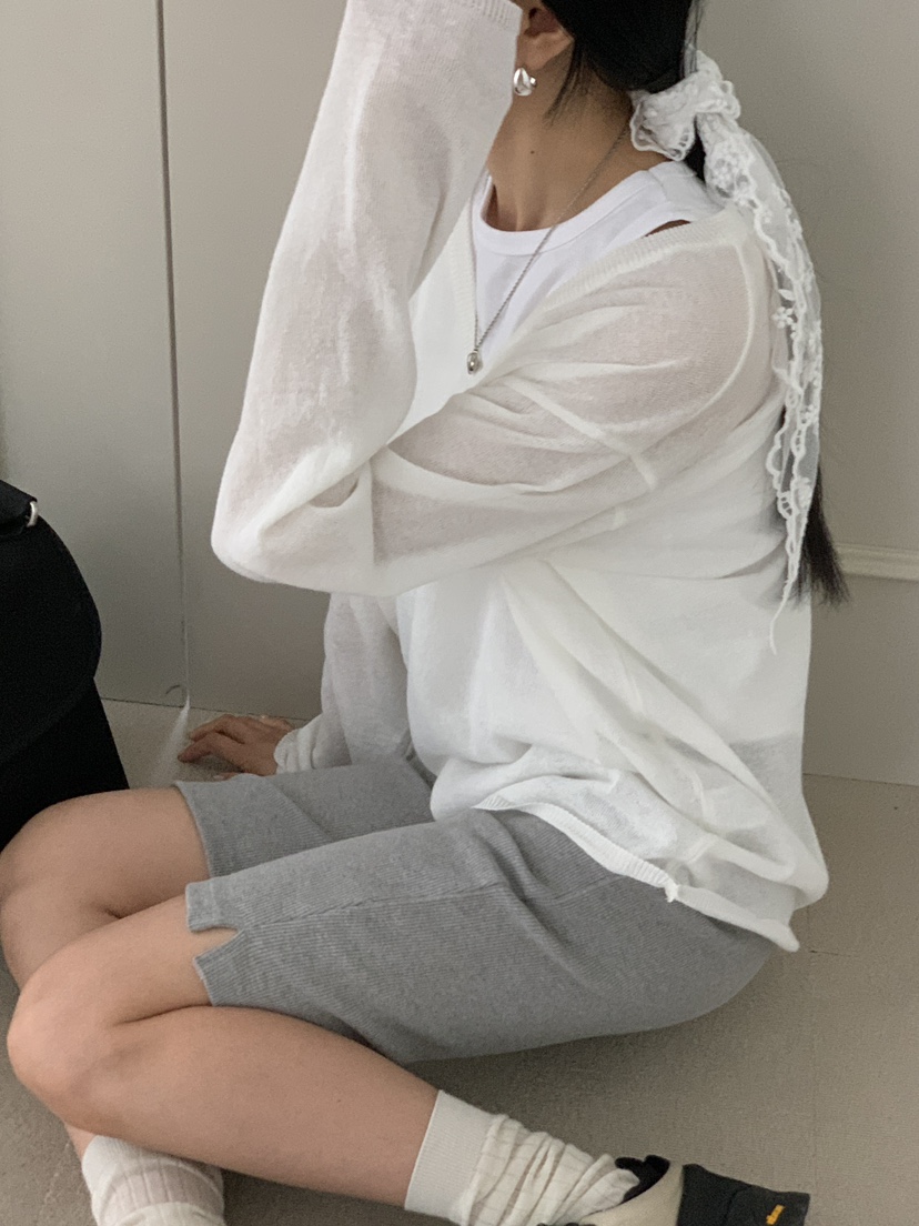 US韓國直郵東大門實拍女裝新品時尚熱賣24春夏針織衫亞麻US針織衫