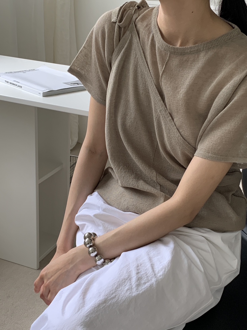 US韓國直郵東大門代購女裝新品推薦職業真品24春夏針織衫US針織衫圖色2
