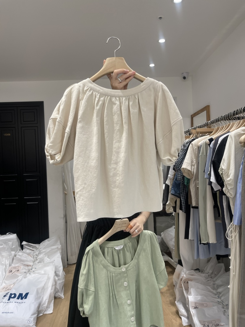 VENIR韓國直郵東大門代購女裝新品職業休閑熱賣推薦襯衫蕾絲衫VENIR-a襯衫/蕾絲衫