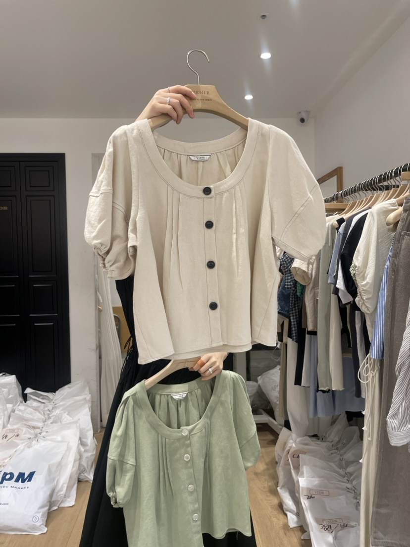 VENIR韓國直郵東大門代購女裝新品職業休閑熱賣推薦襯衫蕾絲衫VENIR-a襯衫/蕾絲衫