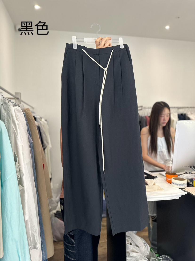 CREAM VILLA東大門代購女士新品人氣休閑褲亞麻CREAMVILLA休閑褲圖色3