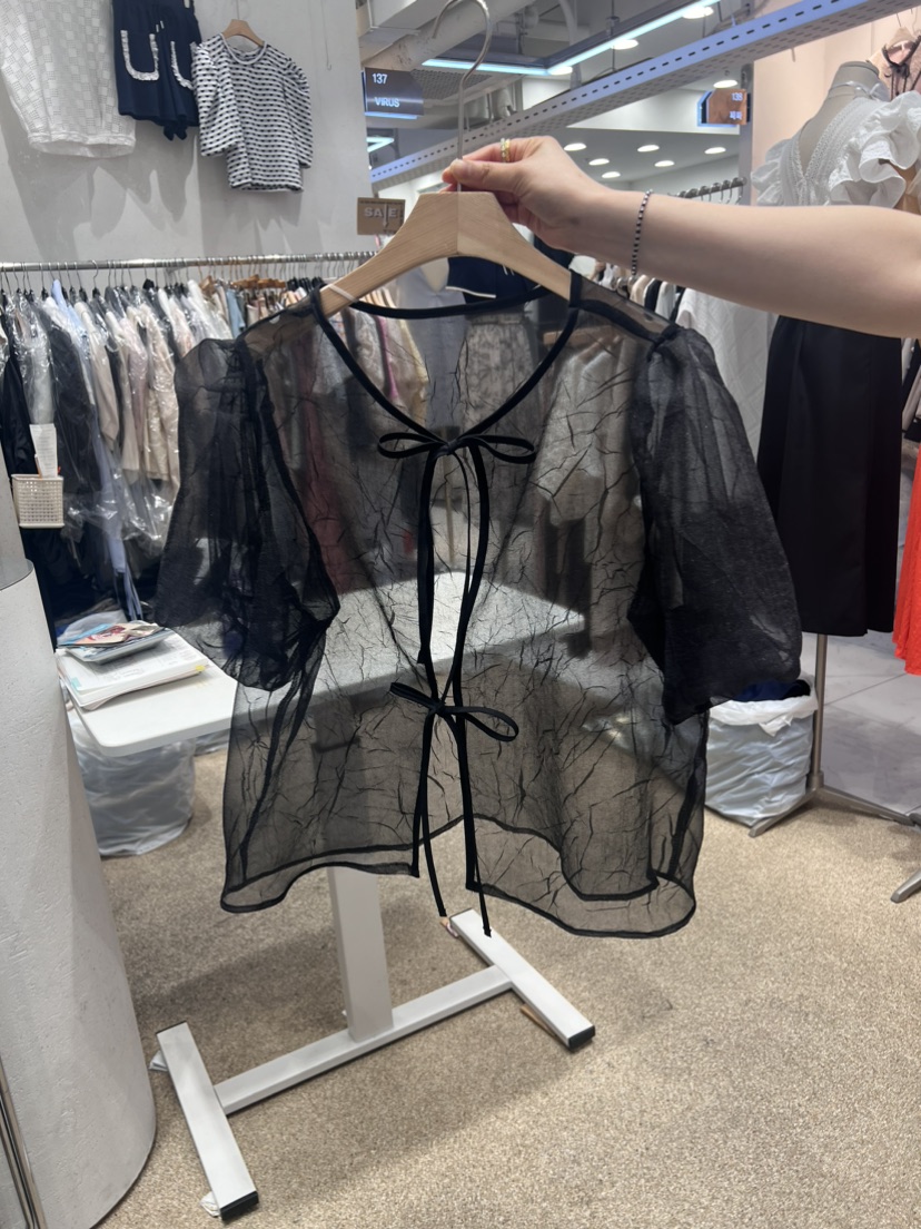 VIRUS韓國直郵東大門實拍女裝新款24春夏真品熱賣襯衫蕾絲衫VIRUS襯衫/蕾絲衫圖色1