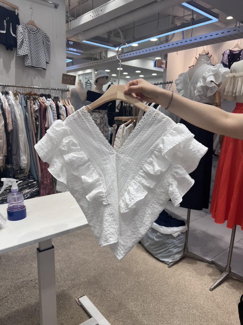 VIRUS韓國直郵女裝新品職業24春夏推薦時尚熱賣襯衫蕾絲衫VIRUS襯衫/蕾絲衫