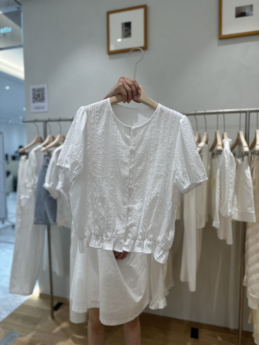 VILLETTE/REFORM直郵韓國代購女裝新品真品推薦襯衫蕾絲衫CREAM-P襯衫/蕾絲衫