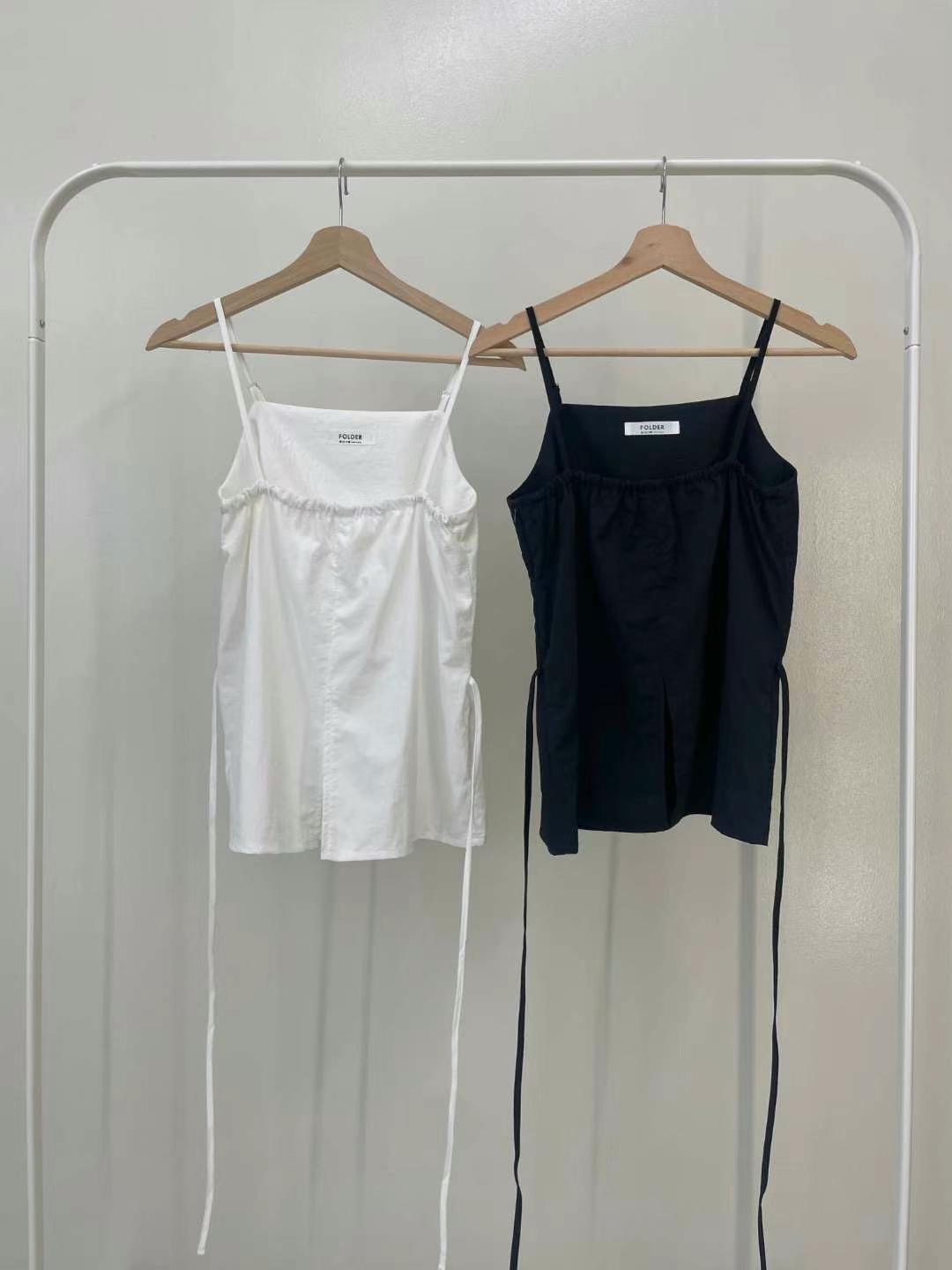 FOLDER韓國直郵女裝新品24春夏職業推薦真品休閑吊帶背心FOLDER吊帶/背心