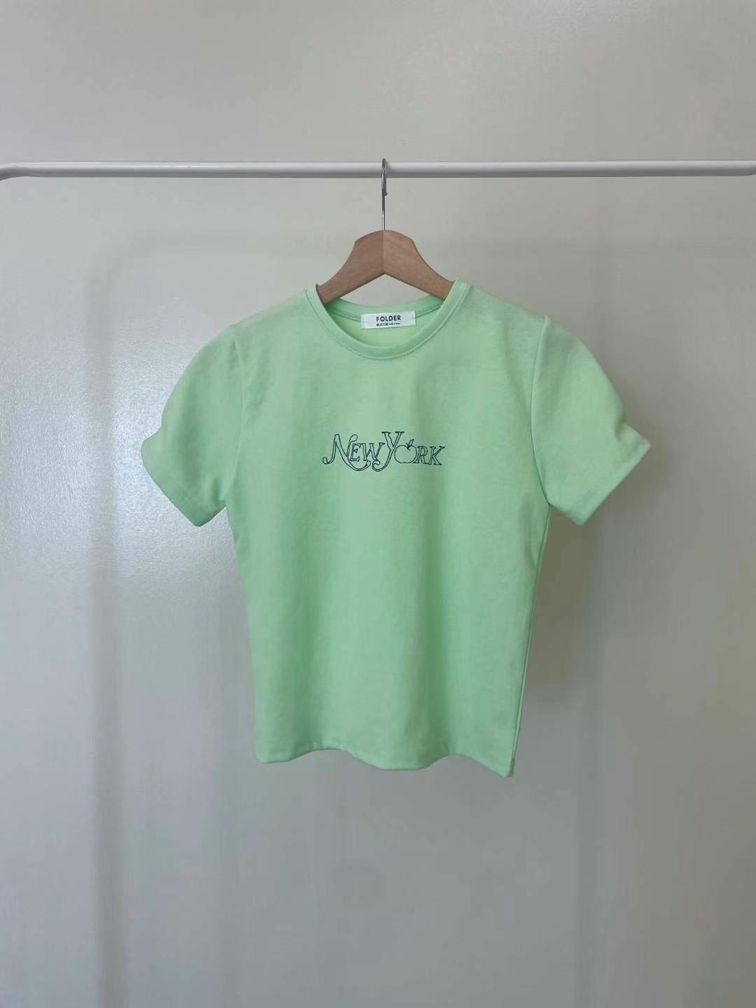FOLDER韓國直郵東大門實拍女裝新品時尚24春夏真品人氣T恤FOLDERT恤圖色3