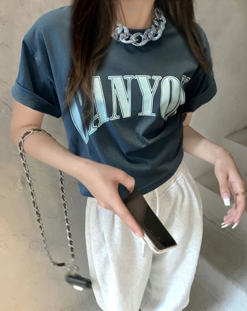 G.SHOP GIRL韓國直郵女裝新品真品休閑熱賣推薦人氣24春夏T恤G.SHOP GIRLT恤圖色2