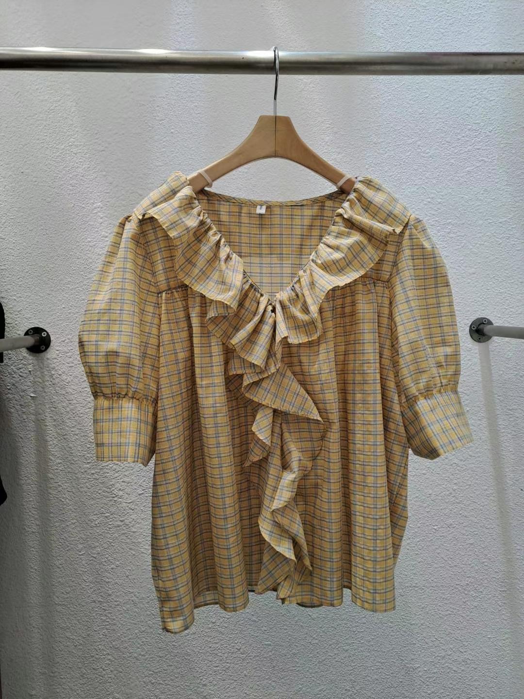 HARA韓國直郵東大門實拍女裝新品職業24春夏推薦襯衫蕾絲衫HARA襯衫/蕾絲衫