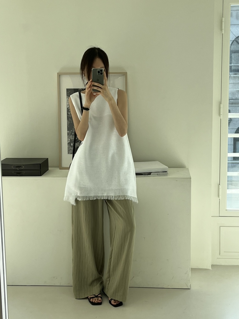 ME MO直郵韓國代購女裝新款人氣職業真品24春夏連衣裙流蘇ME MO連衣裙