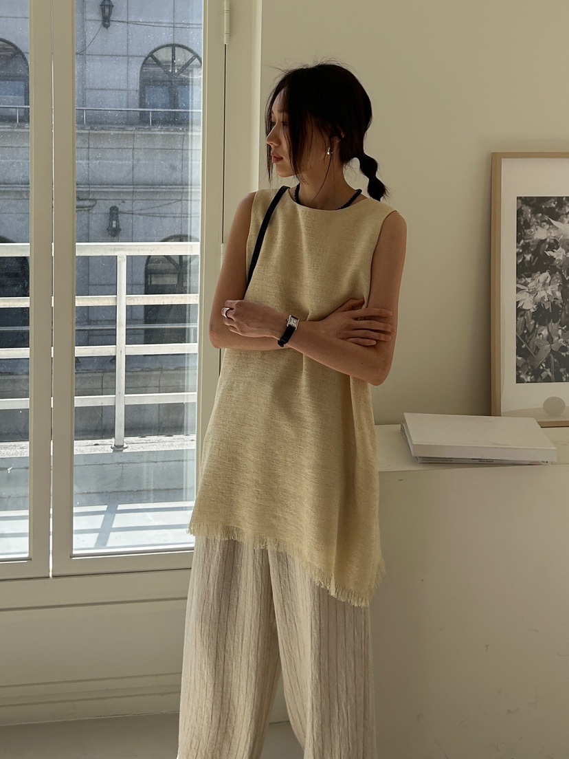 ME MO直郵韓國代購女裝新款人氣職業真品24春夏連衣裙流蘇ME MO連衣裙
