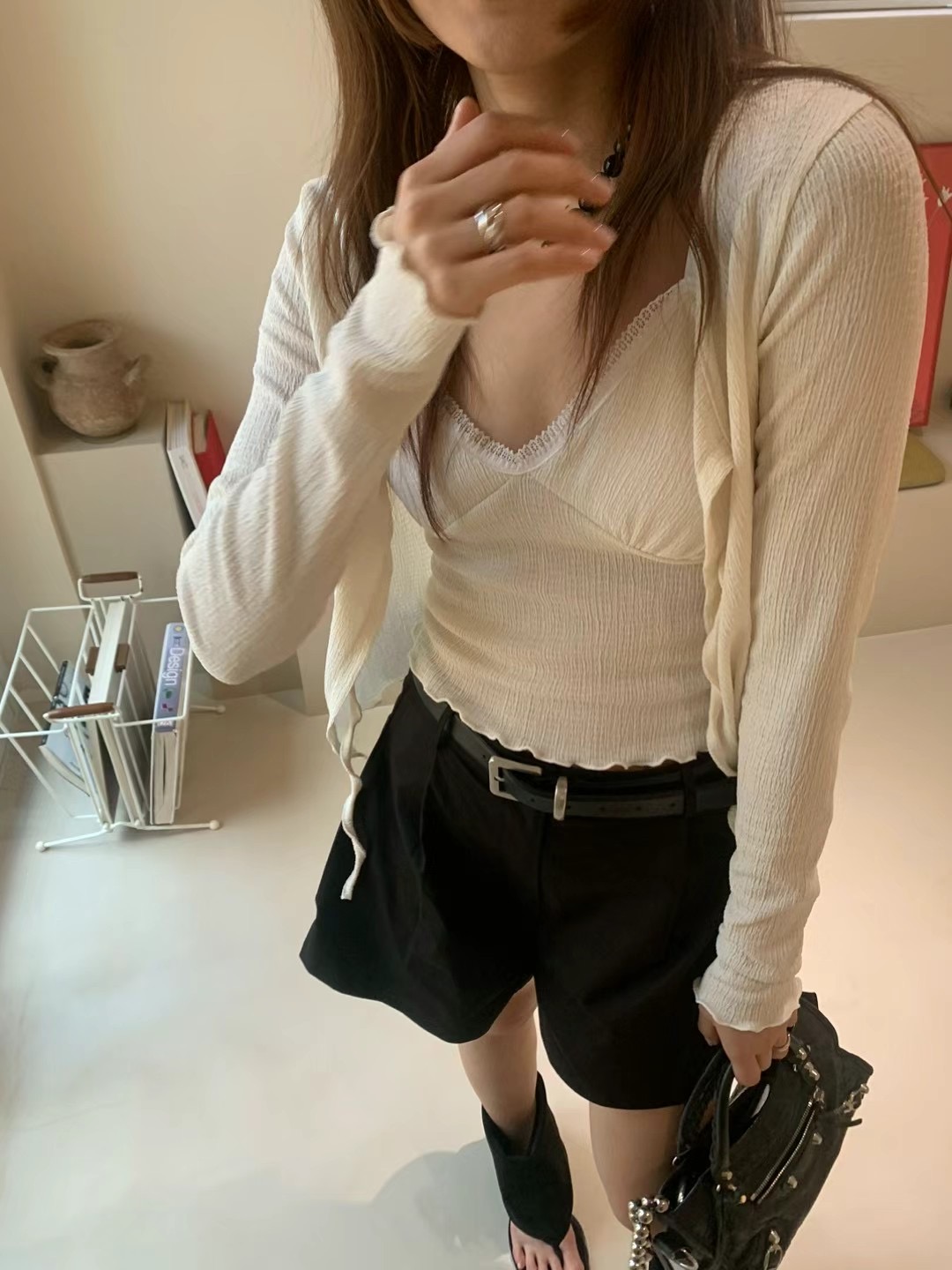 ONDA直郵韓國代購女裝新款職業時尚真品人氣24春夏套裝荷葉邊ONDA套裝