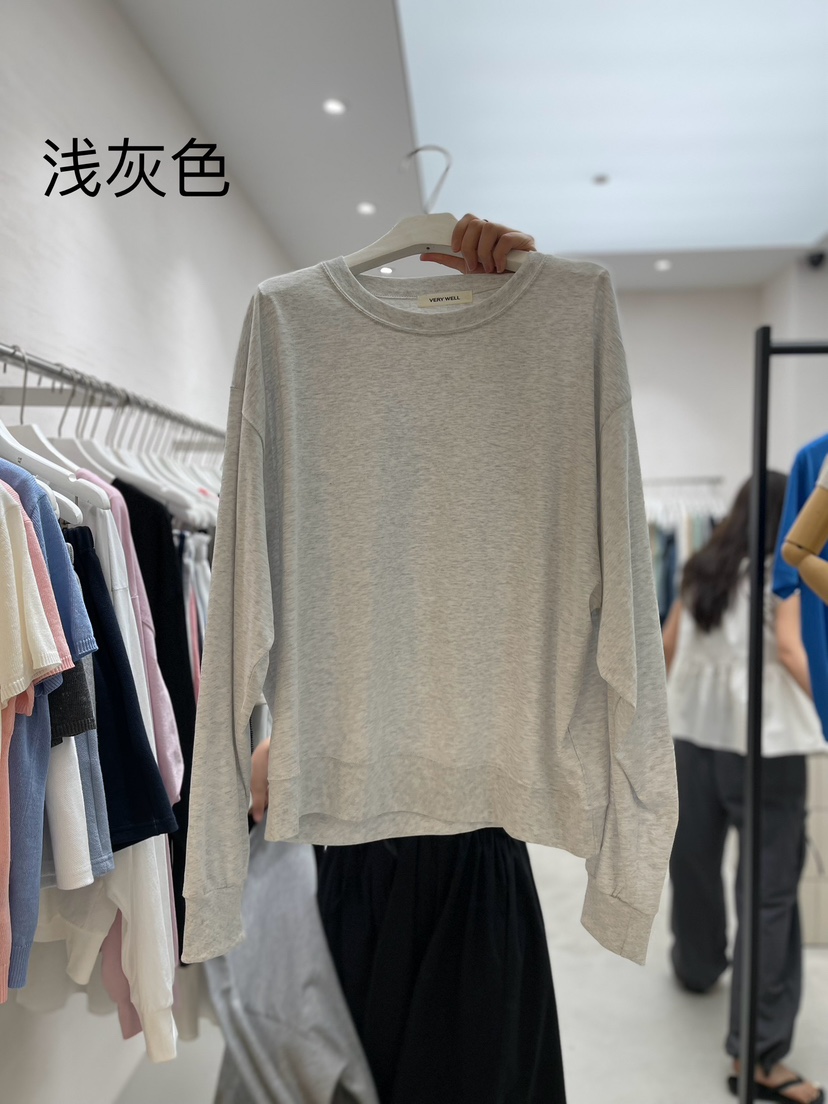 VERY WELL直郵韓國代購女裝新品休閑職業真品24春夏長袖T恤my juni長袖T恤圖色4