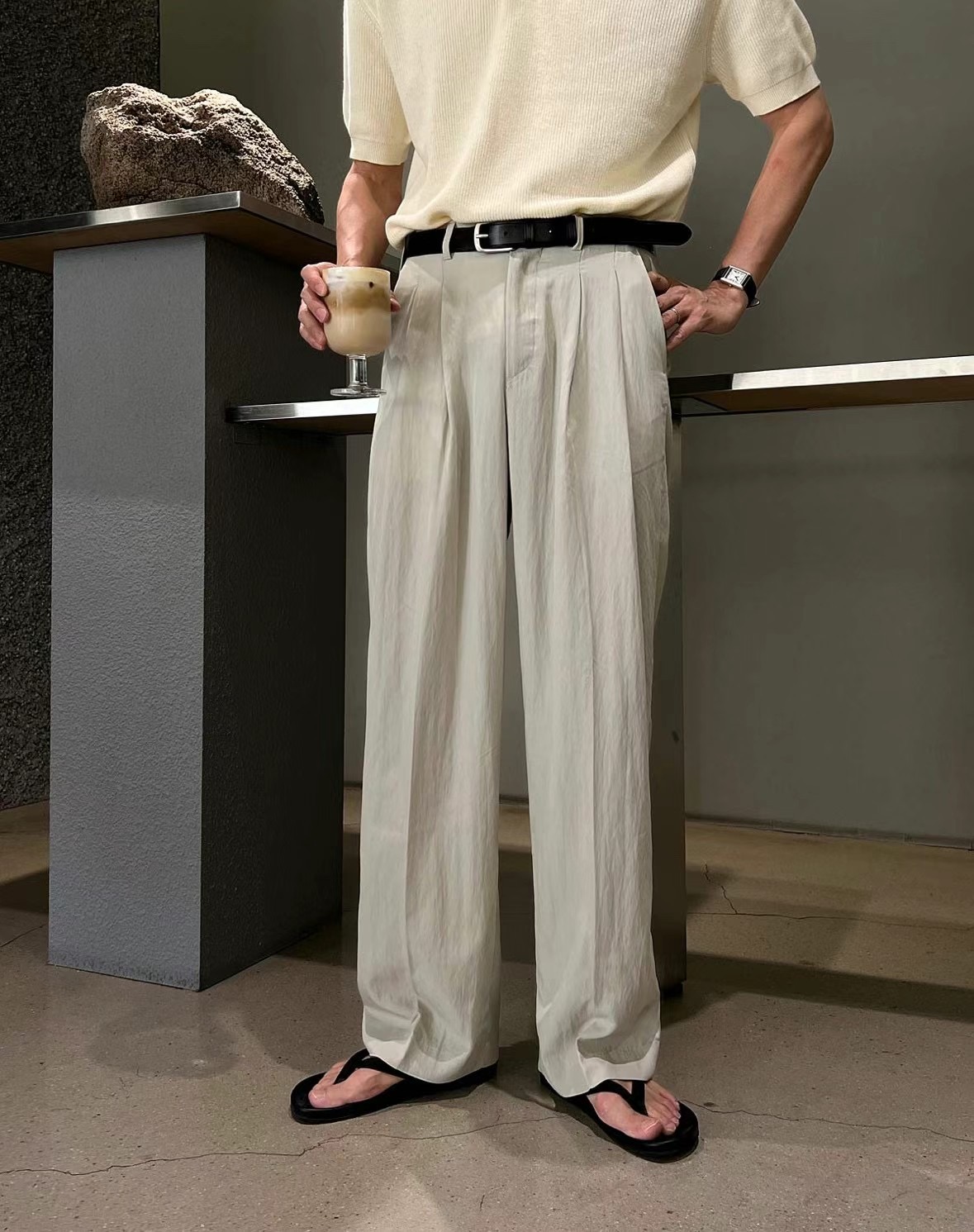 LEVARN韓國直郵東大門實拍女裝新款真品職業休閑24春夏休閑褲LEVARN-男裝休閑褲圖色3