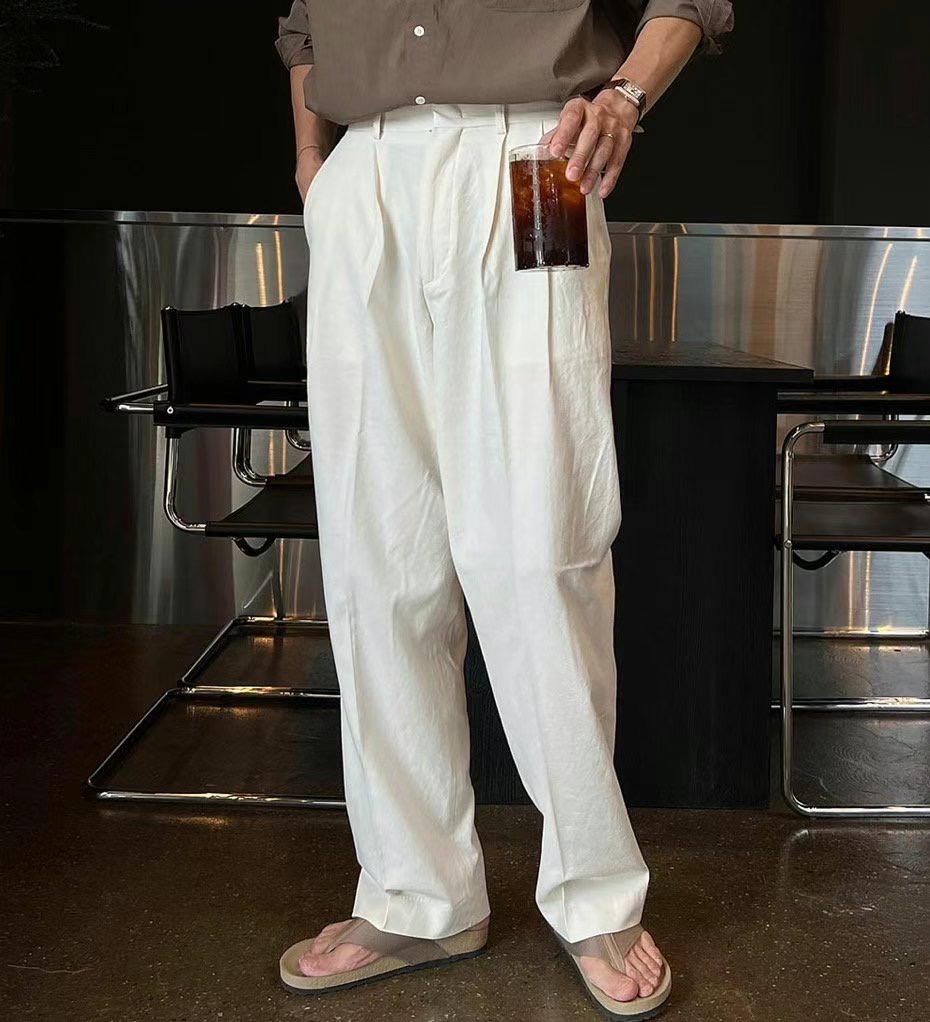 LEVARN韓國直郵東大門代購女裝新品職業真品休閑休閑褲亞麻LEVARN-男裝休閑褲