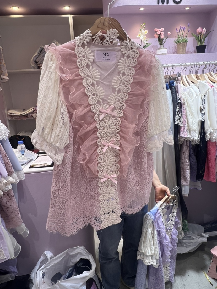 MS韓國直郵女裝新款人氣真品時尚職業休閑熱賣24春夏襯衫蕾絲衫MS襯衫/蕾絲衫圖色3