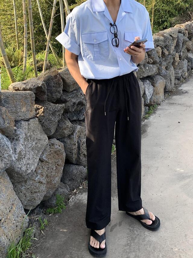 PAIR-男裝韓國直郵東大門實拍女裝新款職業襯衫蕾絲衫口袋PAIR-男裝襯衫/蕾絲衫