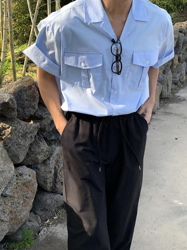PAIR-男裝韓國直郵東大門實拍女裝新款職業襯衫蕾絲衫口袋PAIR-男裝襯衫/蕾絲衫