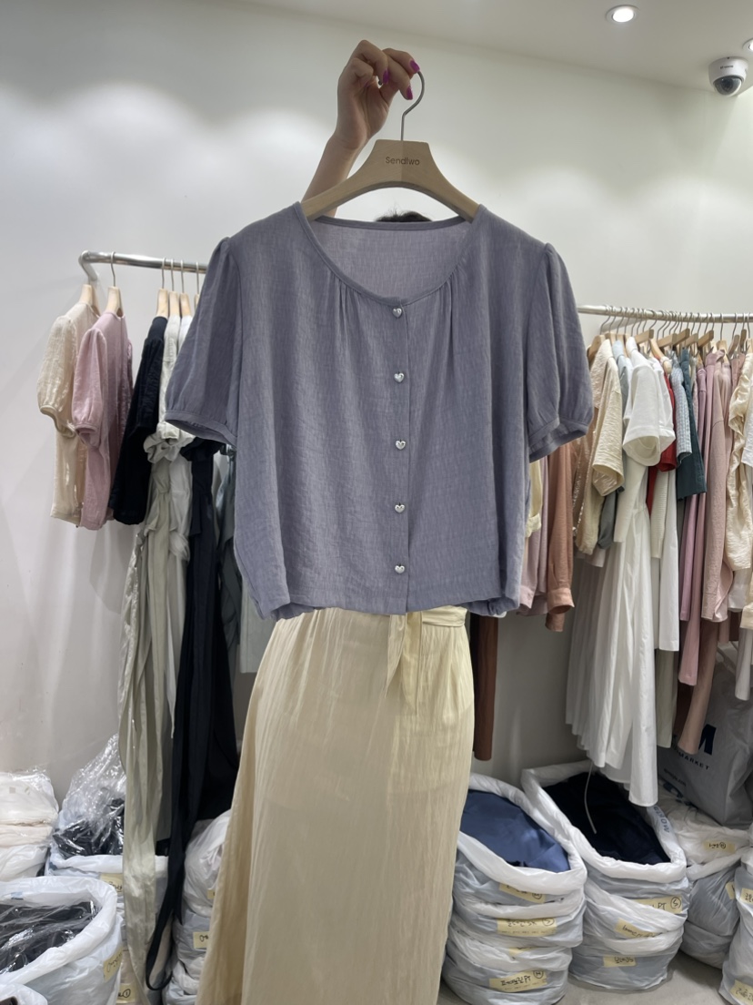 Sendtwo直郵韓國代購女裝新品時尚真品24春夏推薦襯衫蕾絲衫SENDTWO襯衫/蕾絲衫圖色4
