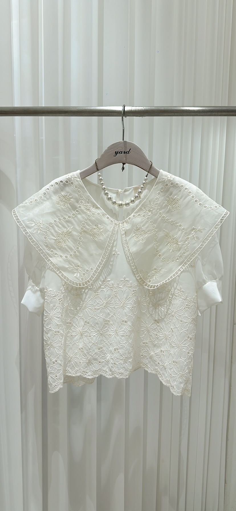 YARD韓國直郵東大門實拍女裝新品24春夏職業真品襯衫蕾絲衫YARD襯衫/蕾絲衫