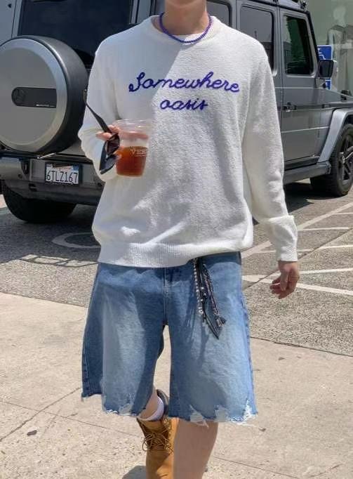 OASIS韓國直郵東大門代購女裝新款人氣真品24春夏針織衫刺繡OASIS針織衫