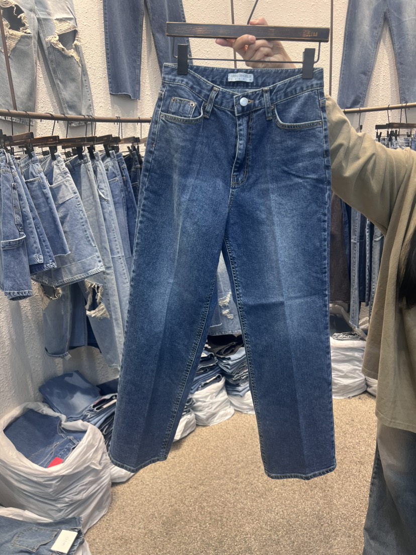 AIM韓國直郵東大門實拍女裝新品休閑職業24春夏時尚牛仔褲AIM牛仔褲
