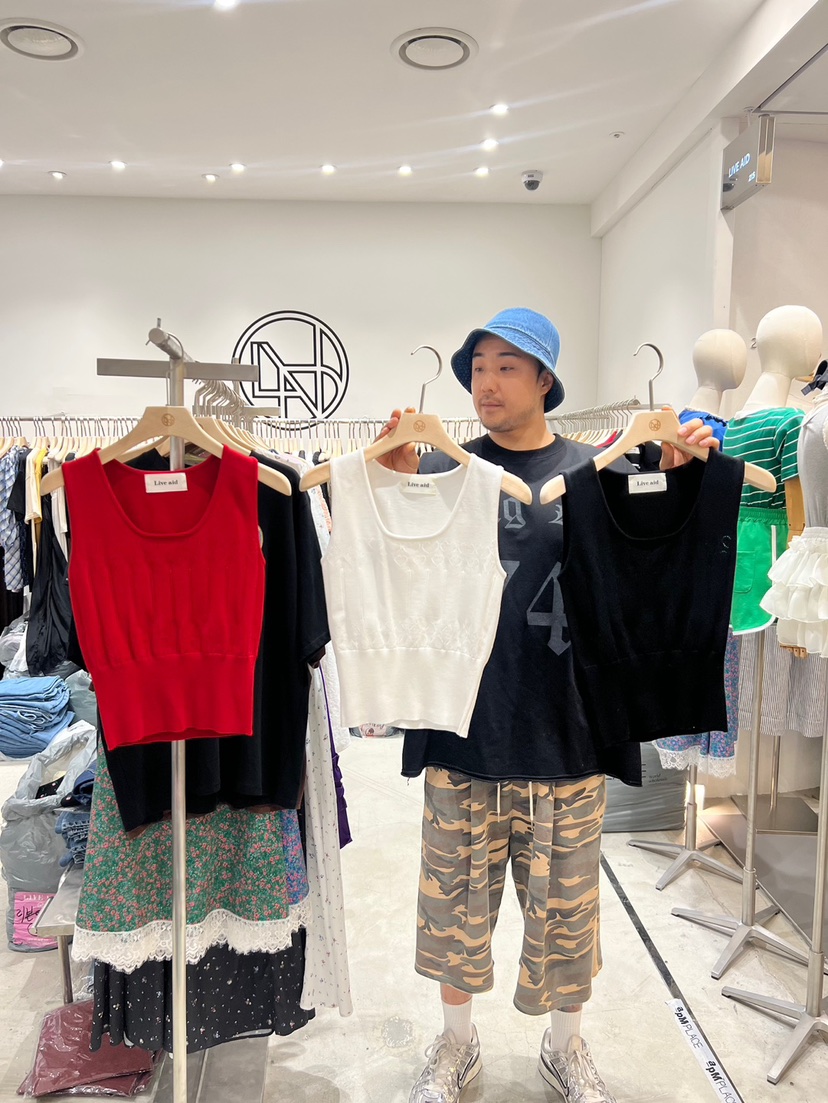 LIVE AID直郵韓國代購女裝新款職業時尚熱賣推薦24春夏吊帶背心LIVE AID吊帶/背心