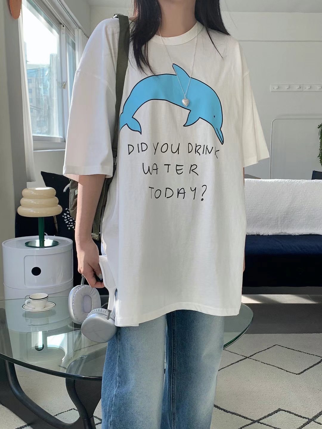 MODNEY韓國直郵女裝新款休閑時尚推薦職業人氣24春夏熱賣T恤TWOWAYT恤圖色2