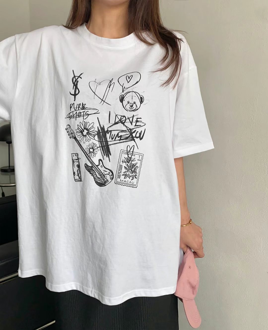 MODNEY韓國直郵東大門代購女裝新品推薦職業人氣熱賣時尚T恤TWOWAYT恤圖色3