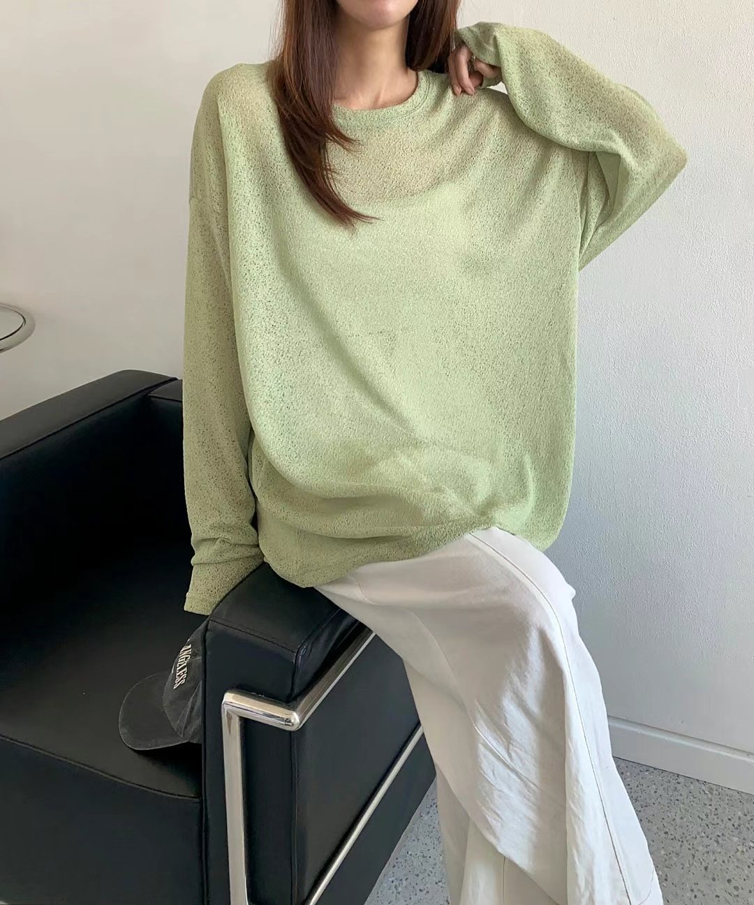 MODNEY韓國直郵東大門代購女裝新品職業休閑人氣24春夏長袖T恤TWOWAY長袖T恤圖色2