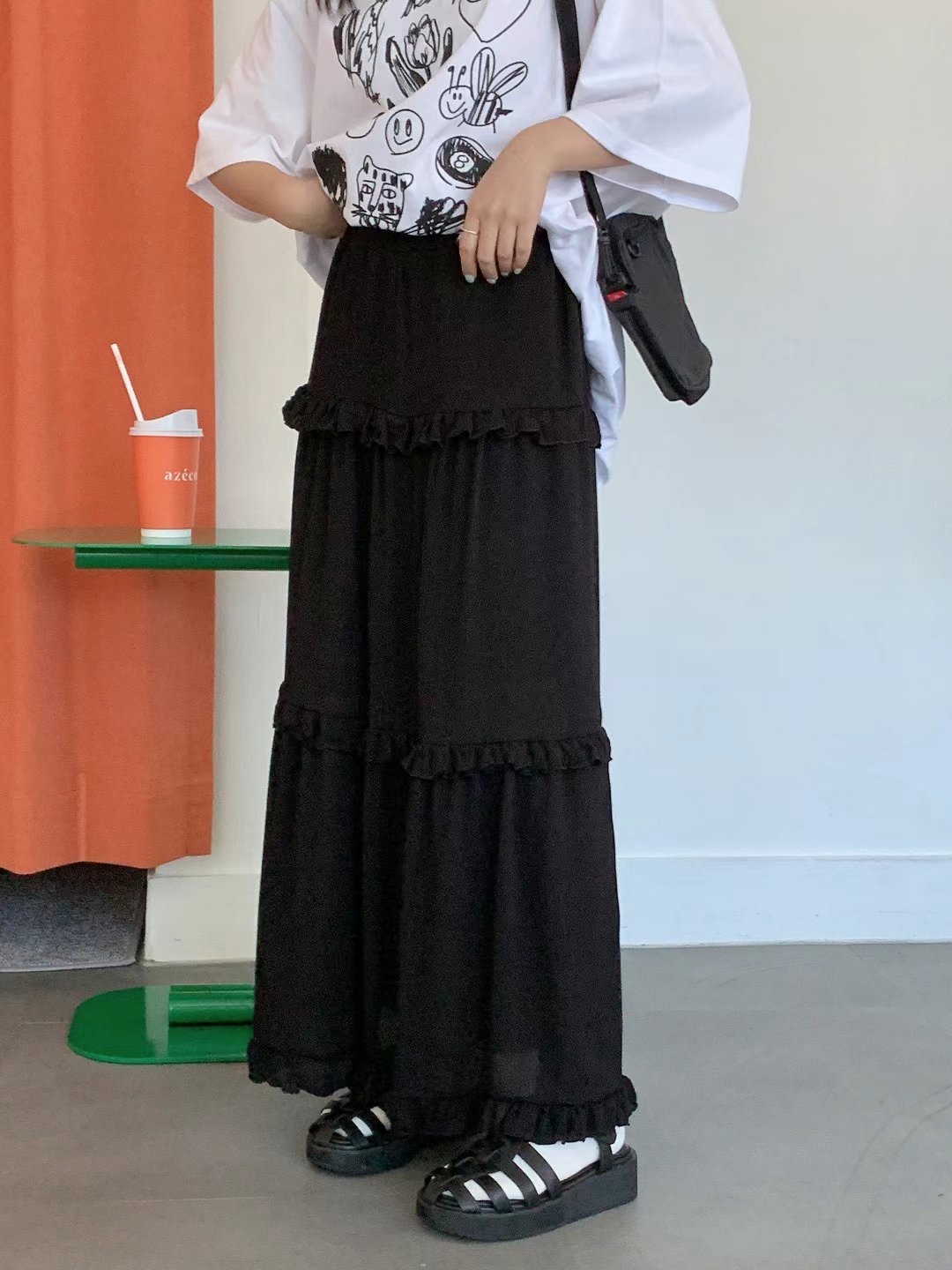 MODNEY直郵韓國代購女裝新品休閑24春夏真品人氣職業長裙TWOWAY長裙圖色2