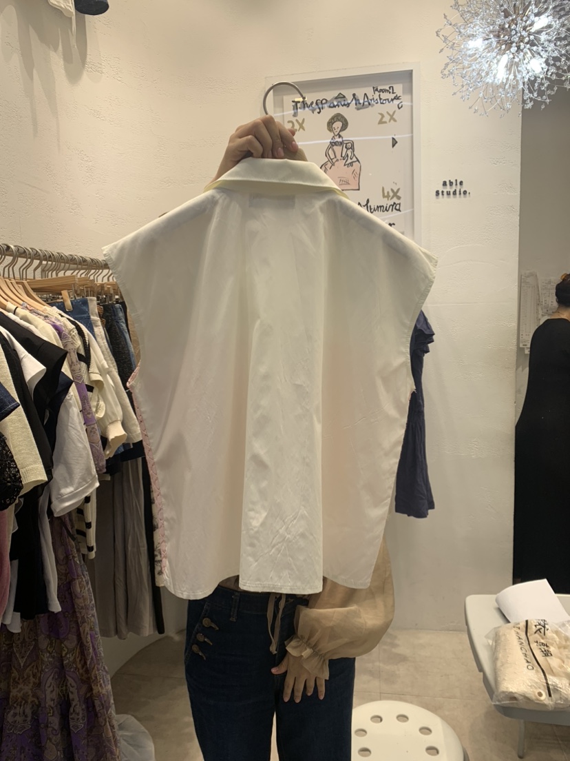 ABLE STUDIO韓國直郵東大門代購女裝新款24春夏襯衫蕾絲衫CONFETTI襯衫/蕾絲衫