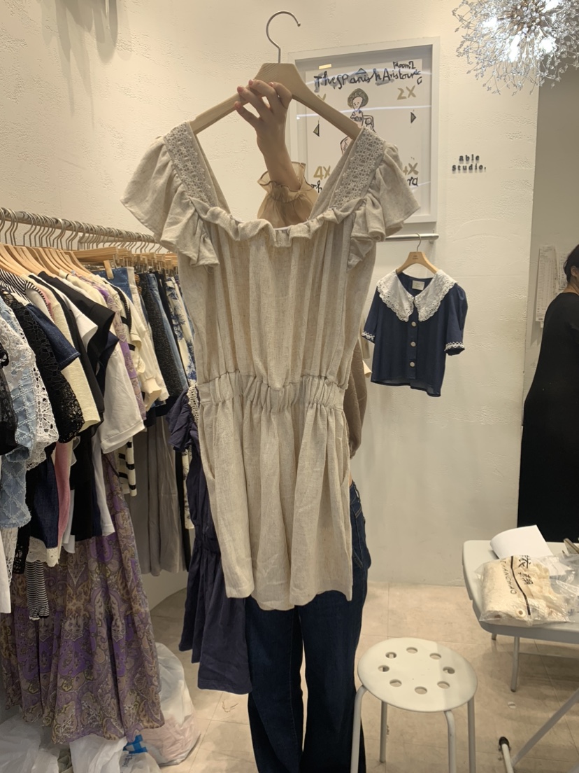 ABLE STUDIO直郵韓國代購女裝新款休閑時尚熱賣連體褲亞麻CONFETTI連體褲