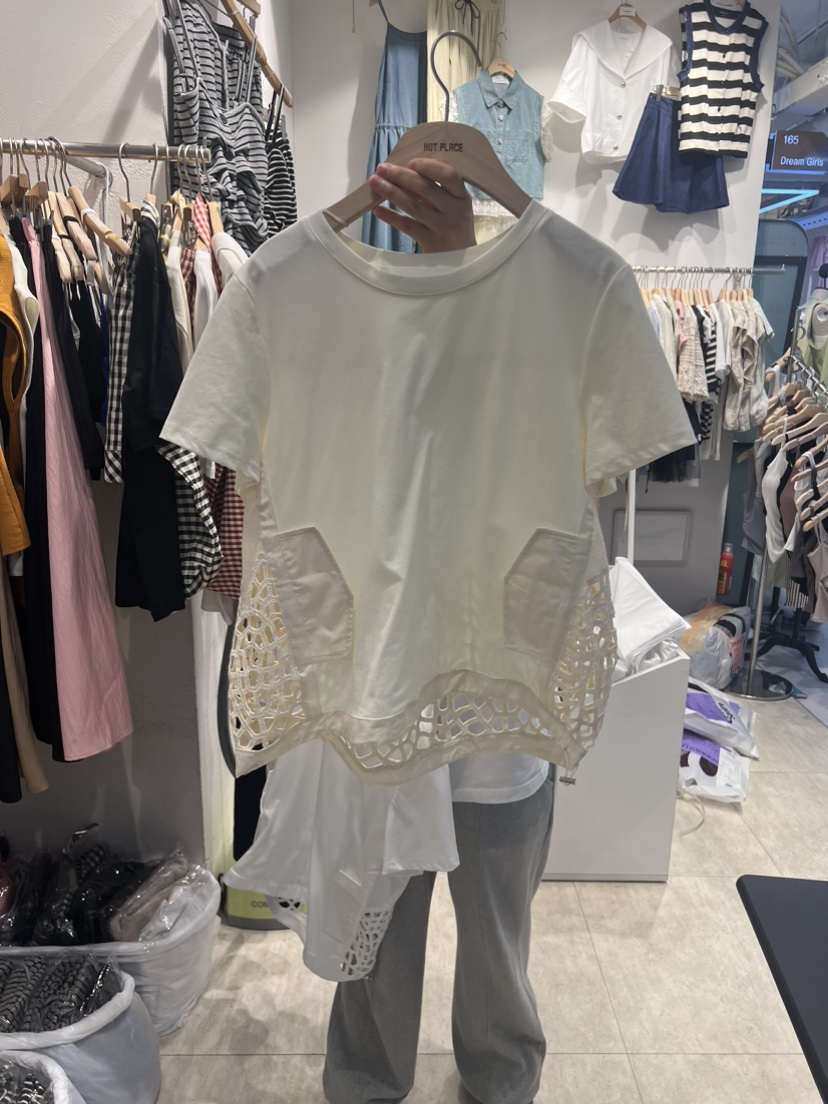 HOT PLACE/DREAM GIRIS韓國直郵東大門實拍女裝新款真品襯衫蕾絲衫空襯衫/蕾絲衫圖色2