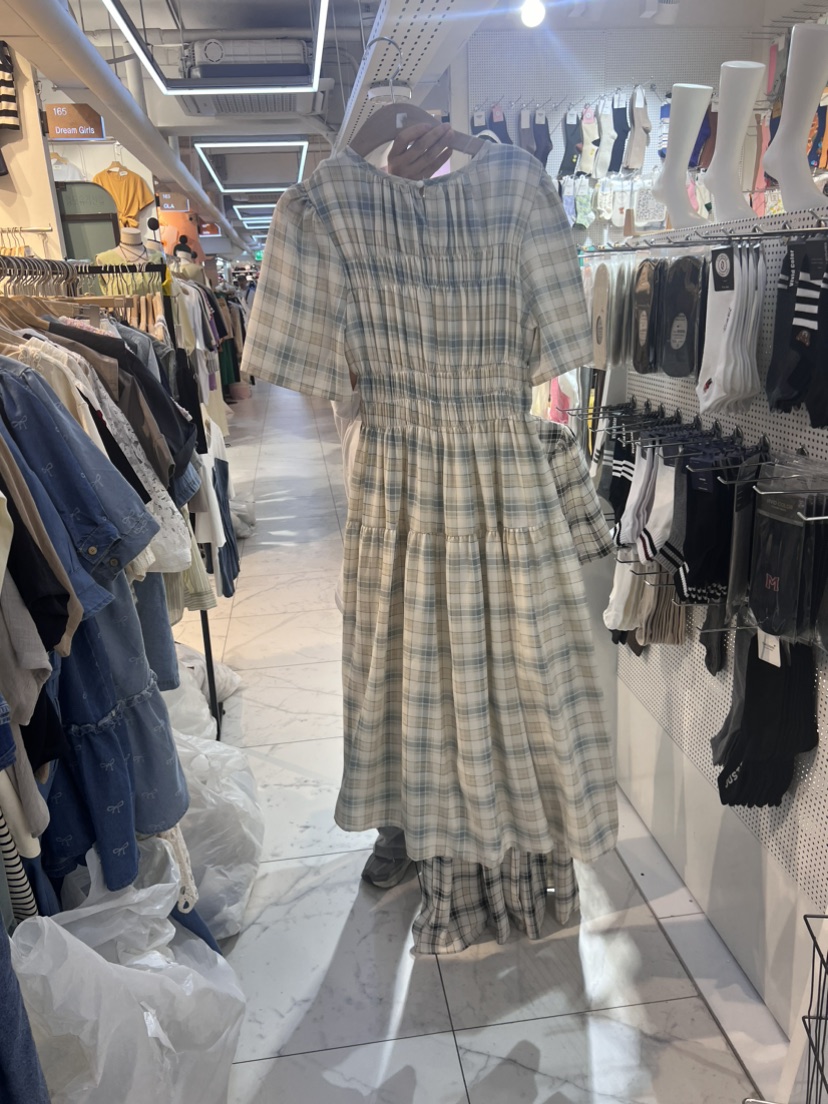 HOT PLACE/DREAM GIRIS韓國直郵東大門實拍女裝新款人氣連衣裙格紋空連衣裙