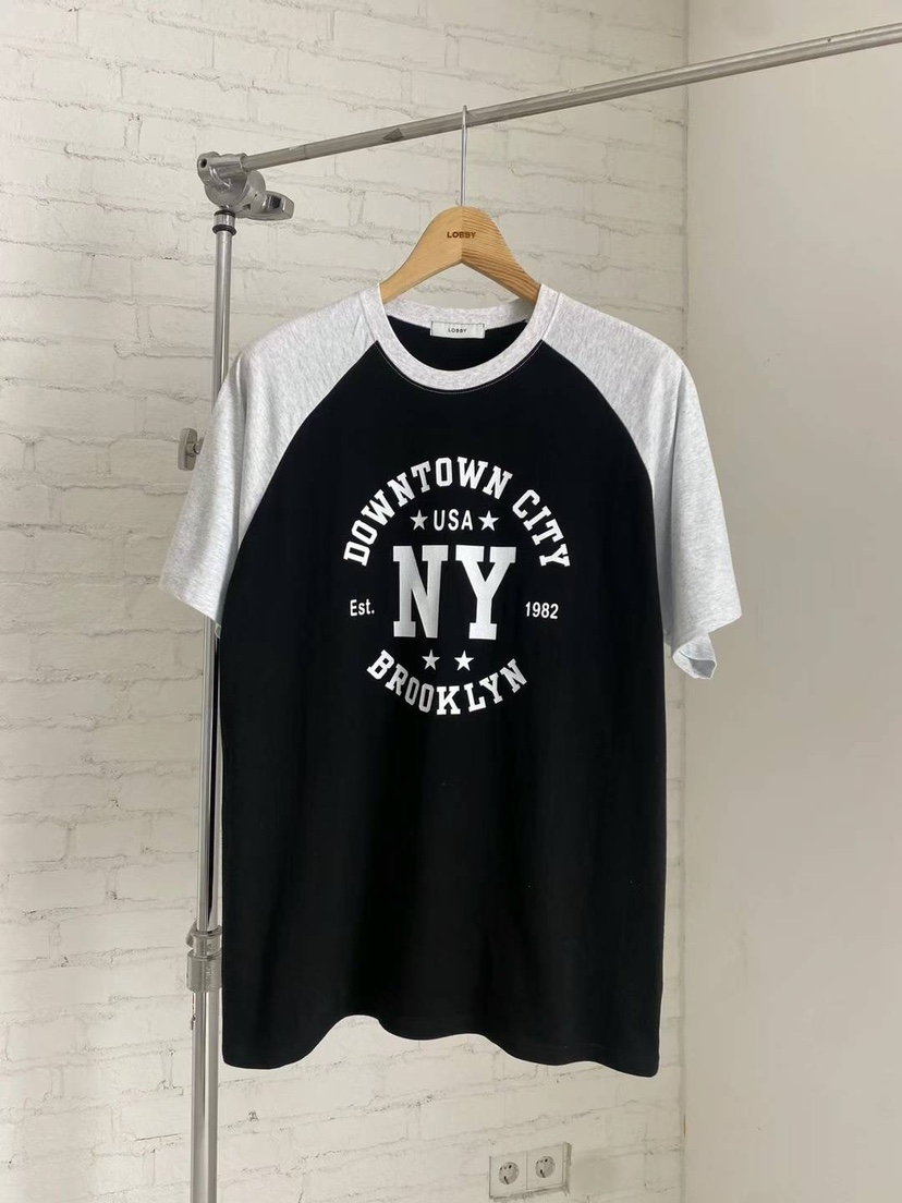 LOBBY-男裝韓國直郵女裝新款24春夏職業推薦真品休閑T恤LOBBYT恤圖色2