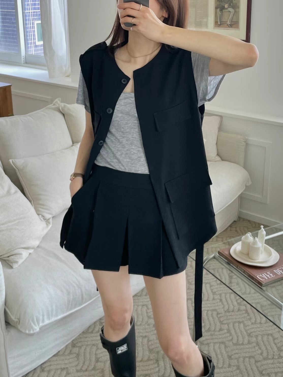 A.SOLE韓國直郵女裝新款推薦休閑真品時尚職業24春夏裙褲J.A.D裙褲圖色2